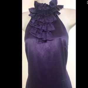 Antonio Melani Silk Purple Ruffled Halter Top